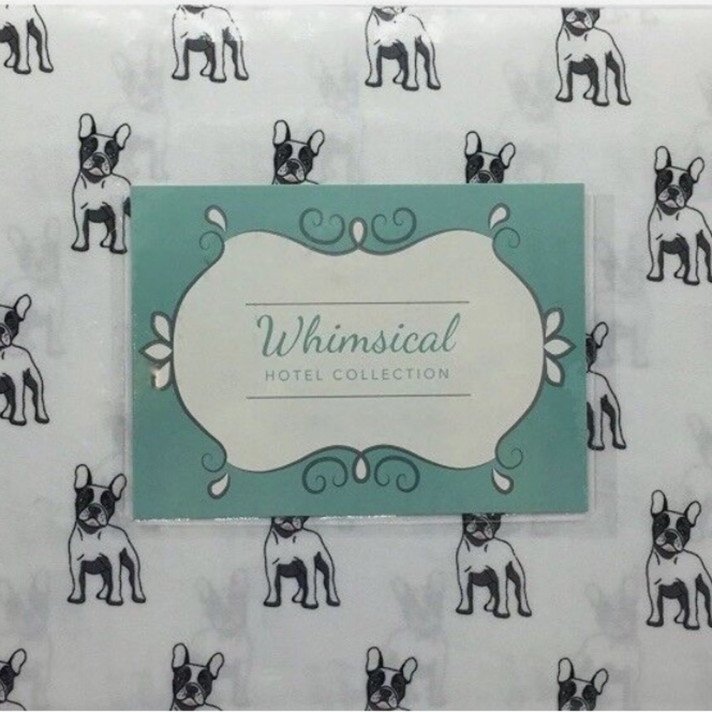 Whimsical Hotel Collection French Bulldog Queen Sheet Set